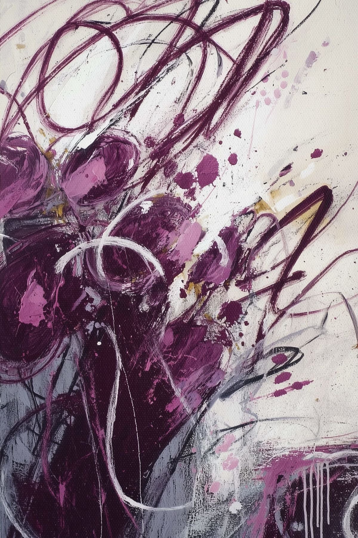 Energetic Purple Scribble Abstract