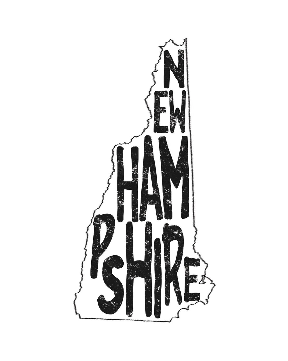 New Hampshire Minimalist State Map