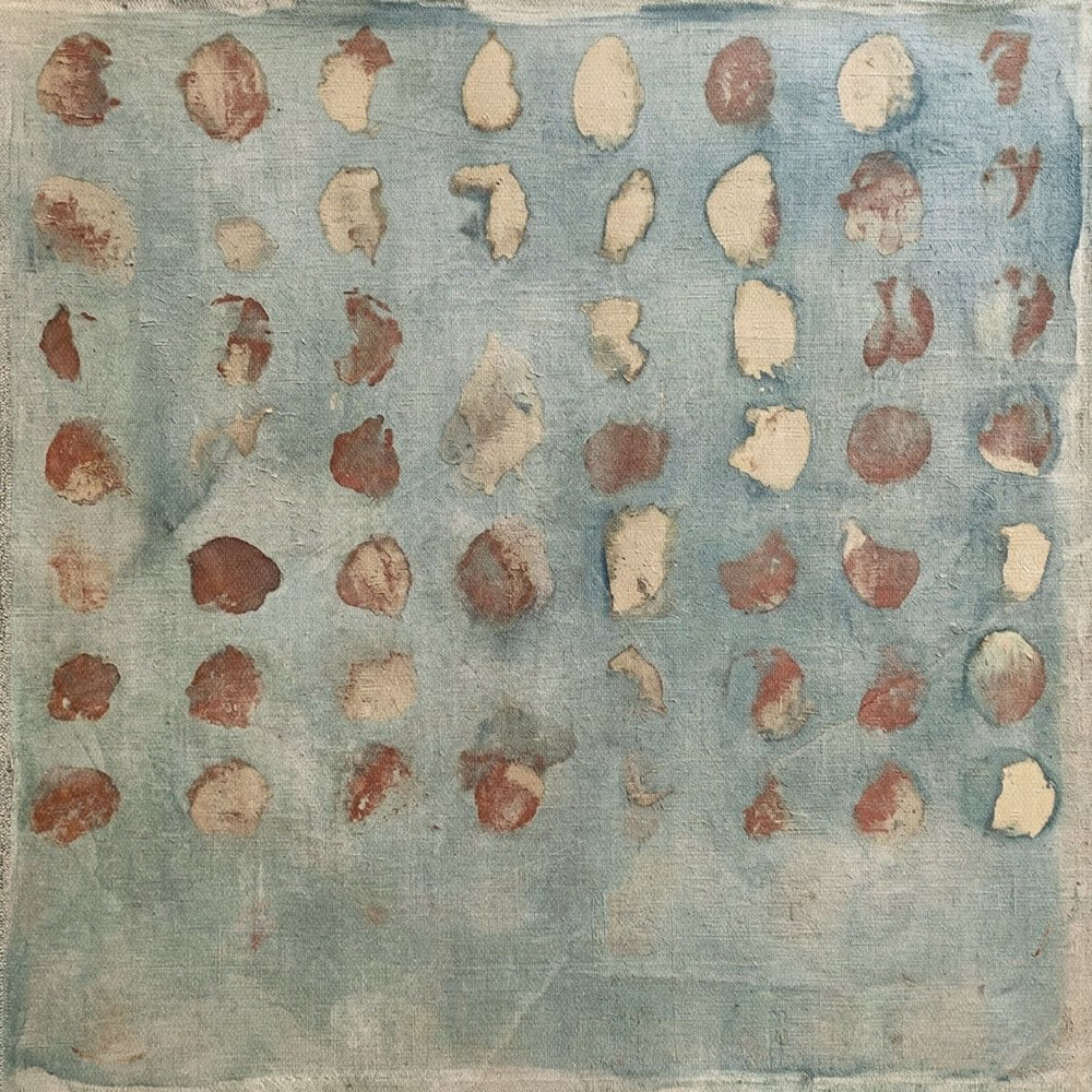 Blue and Rust Abstract Dots