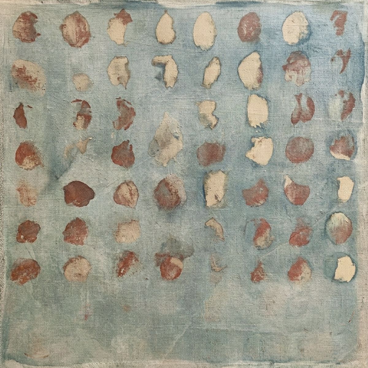 Blue and Rust Abstract Dots