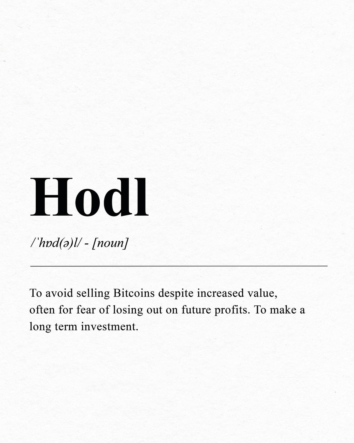 Cryptocurrency Hodl Definition