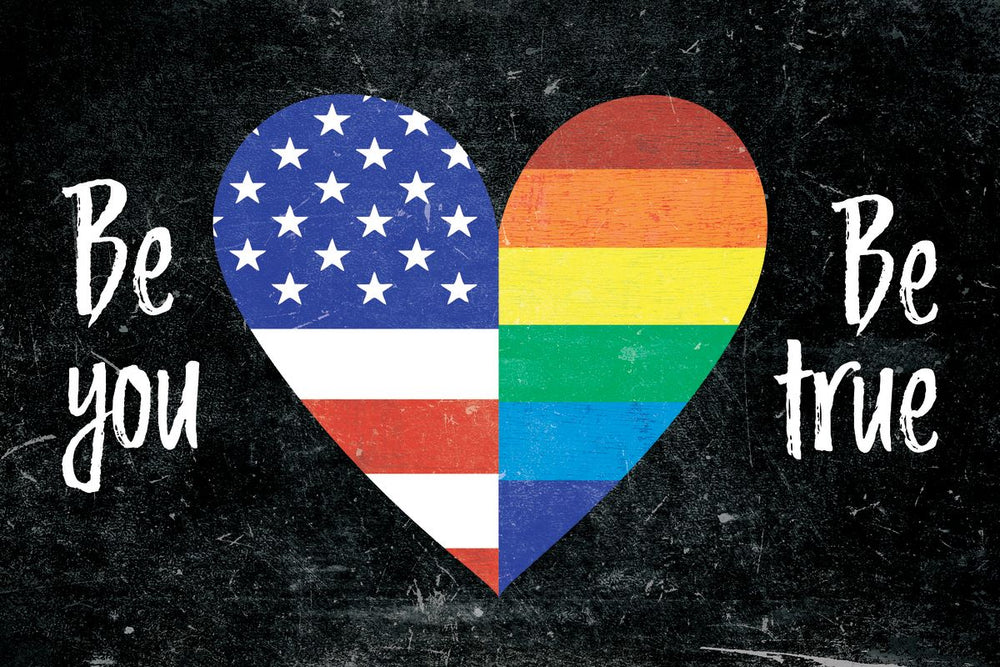 Rainbow American Pride Heart