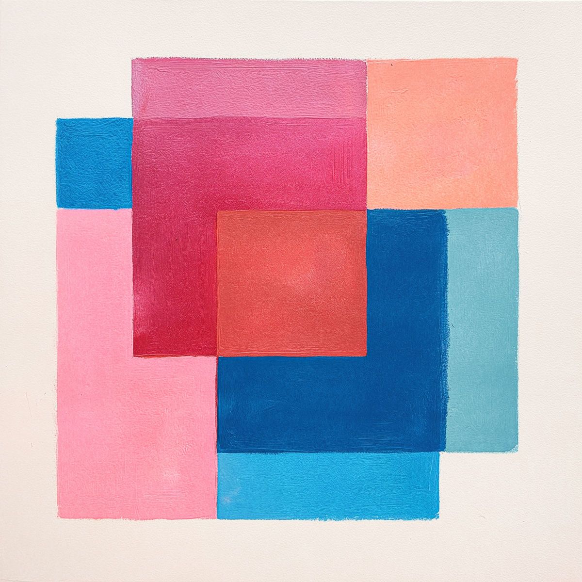 Asymmetrical Geometric Color Block Painting