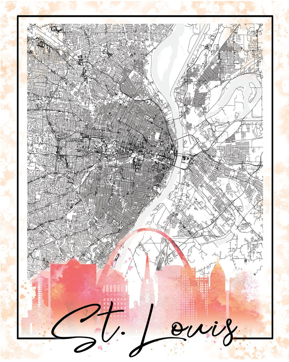 St. Louis Skyline City Map