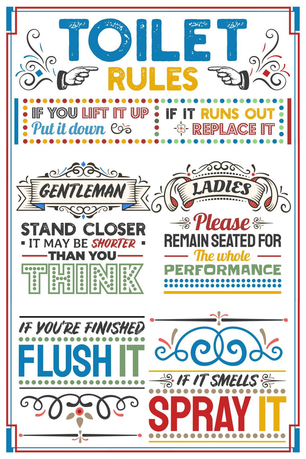 Colorful Toilet Rules