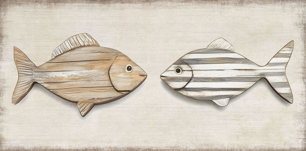 Fish Duo Wood Style Wall Art