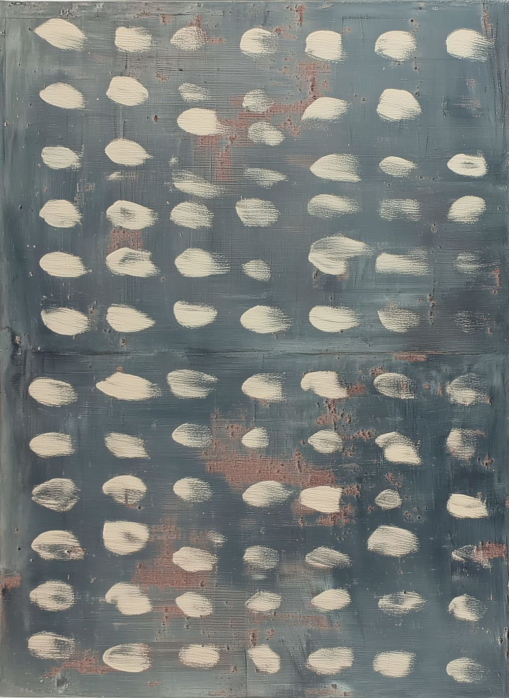 Abstract White Dots on Gray Canvas