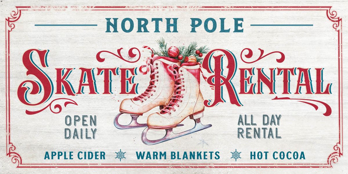 North Pole Skate Rental Sign