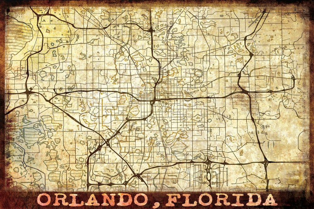 Vintage Orlando City Map