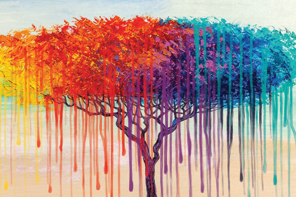 Rainbow Tree Paint Drip