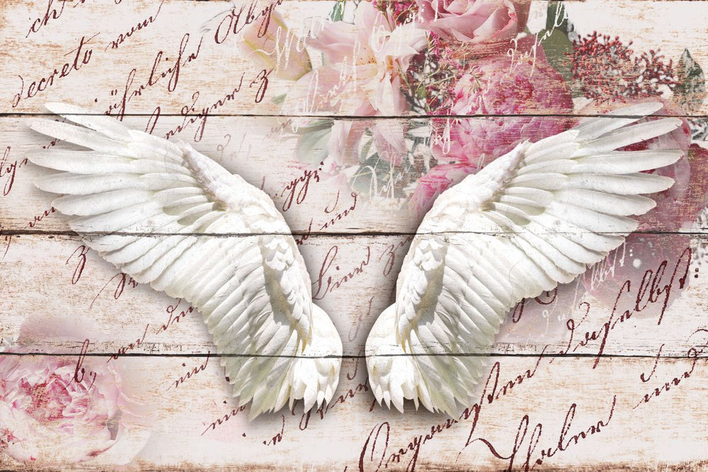Angel Wings Floral Calligraphy