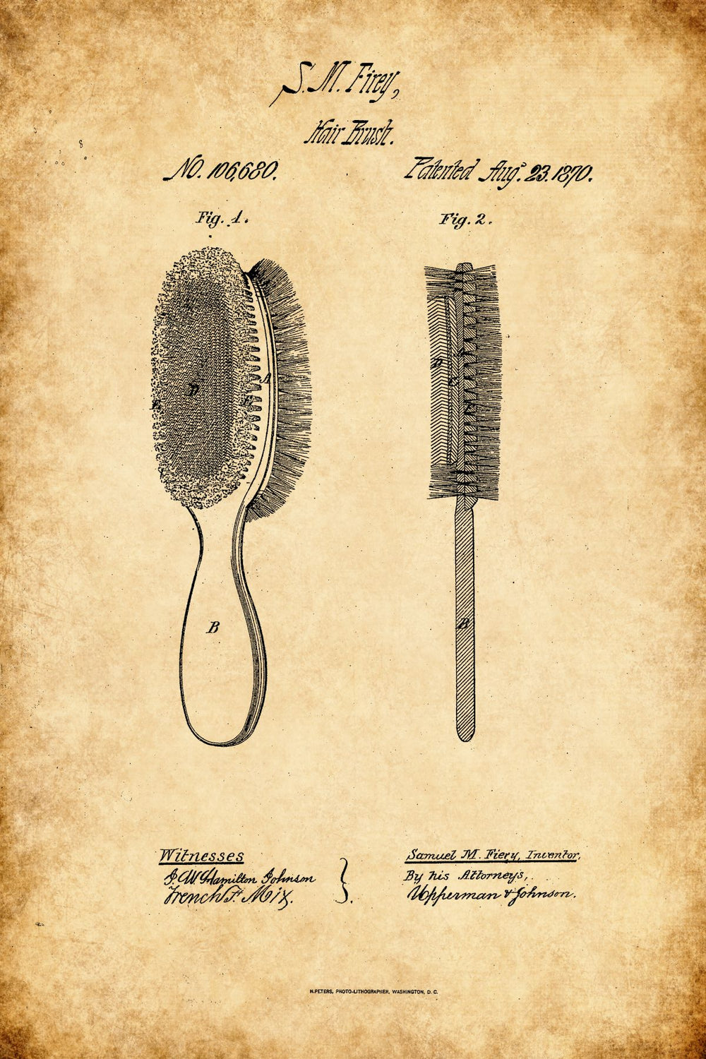 Hair Brush Vintage Patent