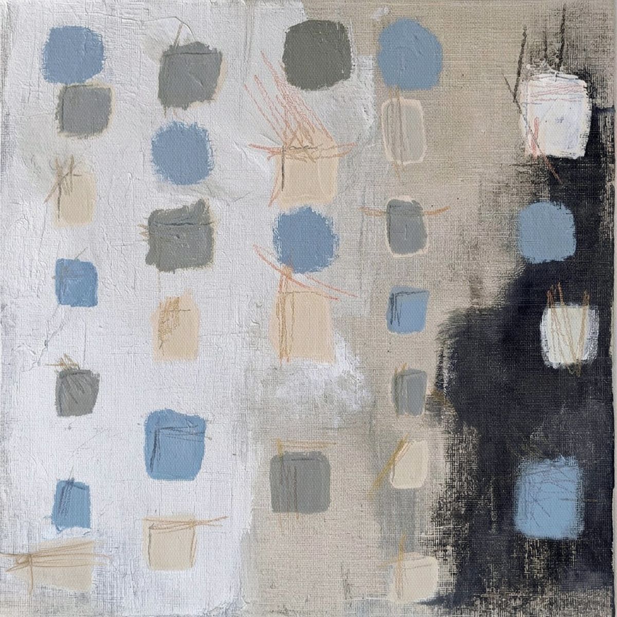 Abstract Squares and Dots Painting