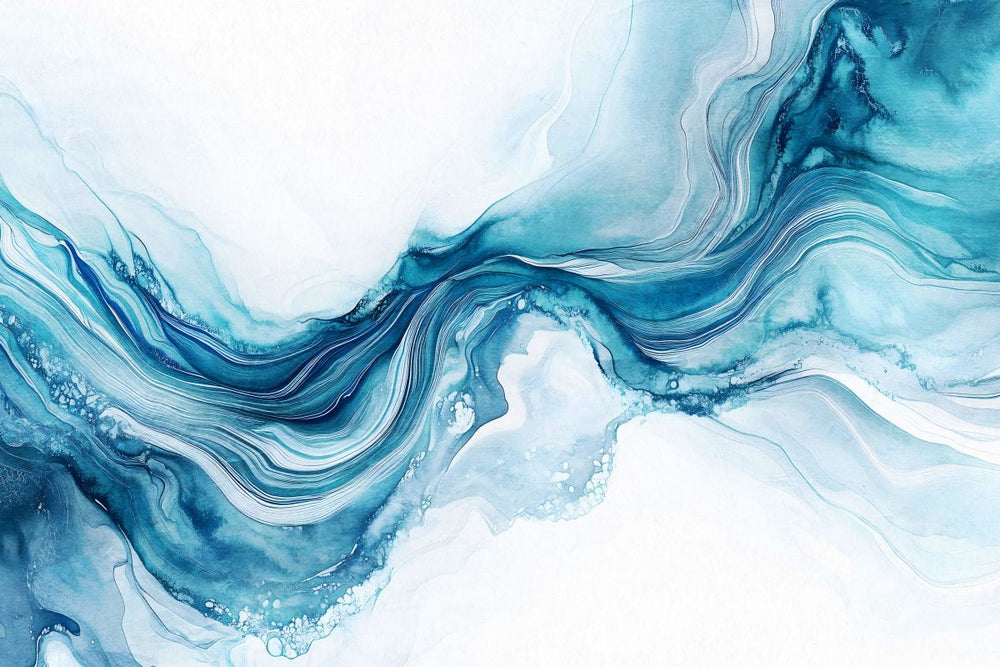 Flowing Veil Of Blue Wall Art