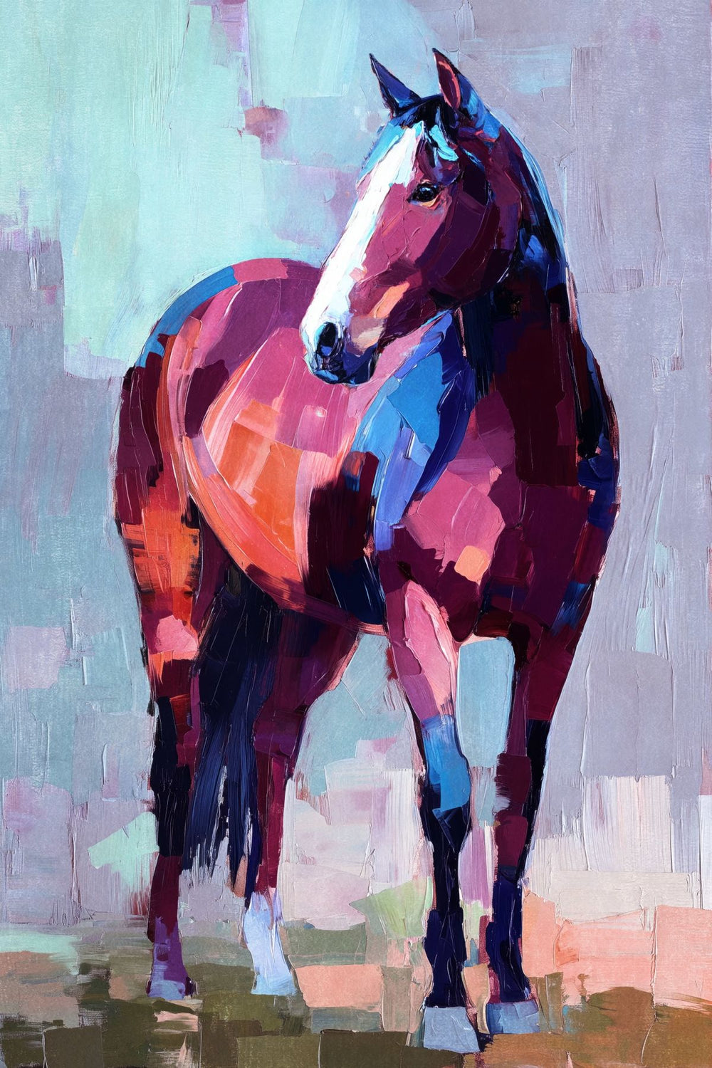 Expressive Horse Portrait Painting