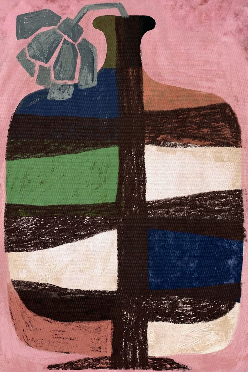 Abstract Vase with Geometric Panels