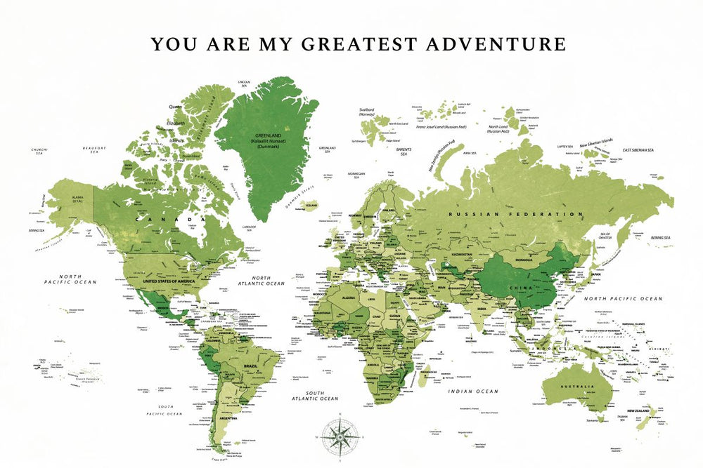 Greatest Adventure Push Pin World Map