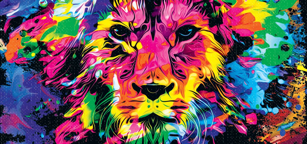 Abstract Lion Face