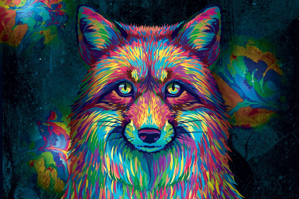 Rainbow Colored Fox