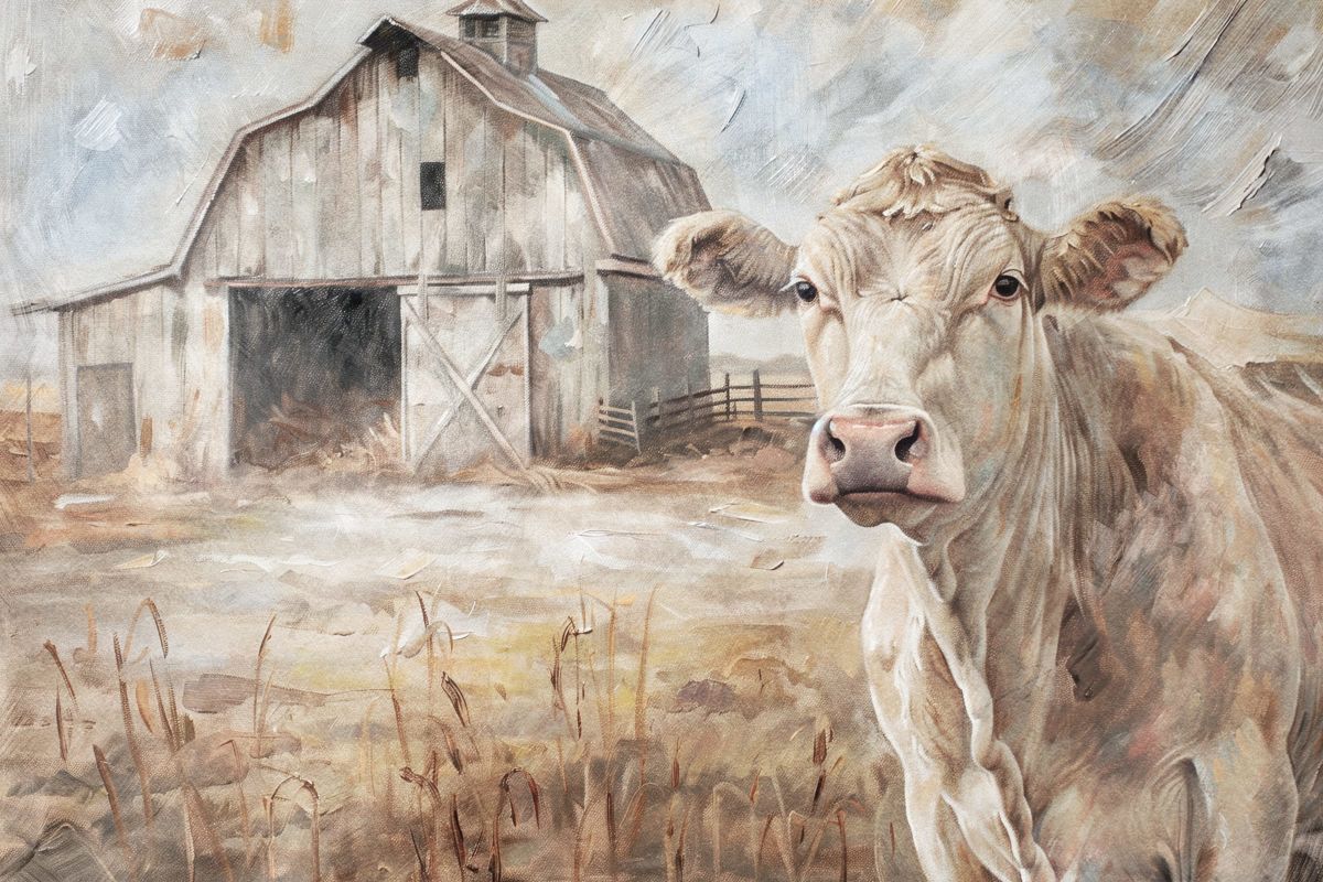 Lone Cow In The Farm I