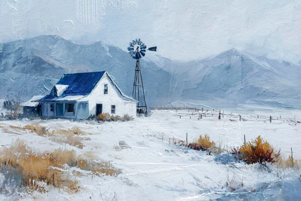 Snowy Windmill Field