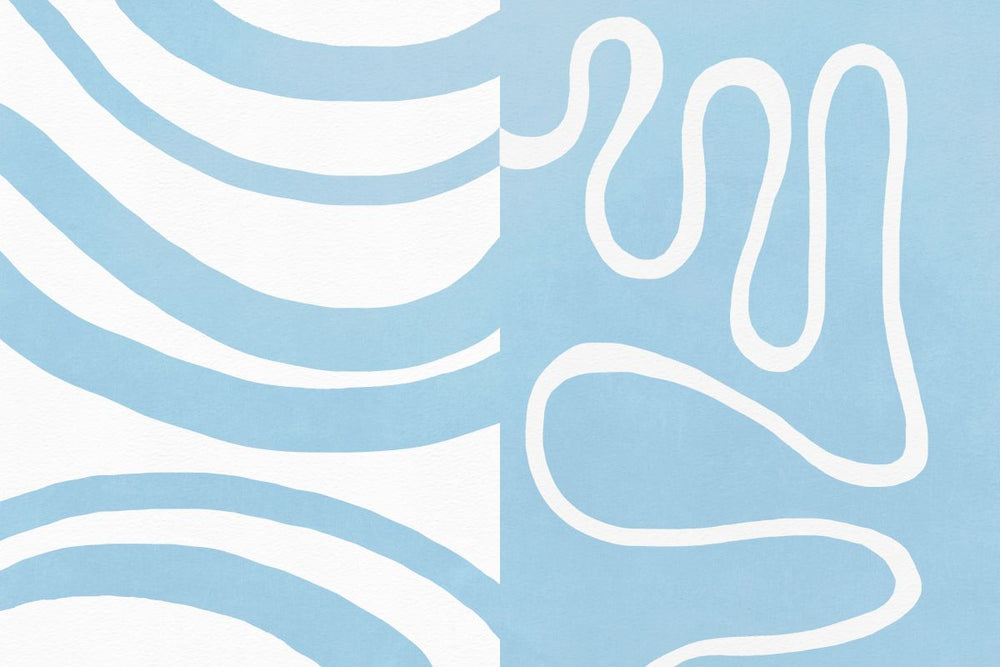 Blue Free Lines Diptych