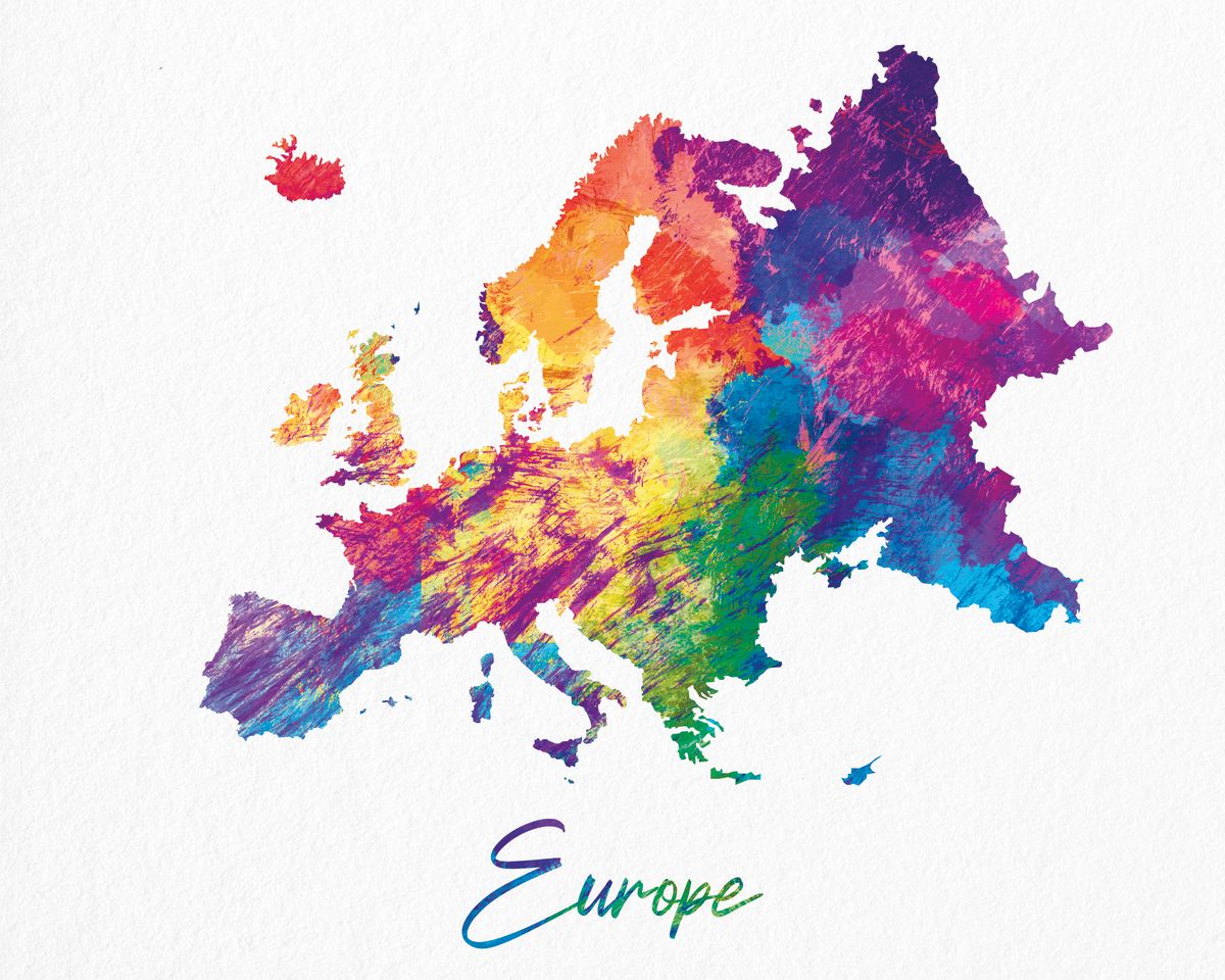 Rainbow Europe Continent Map