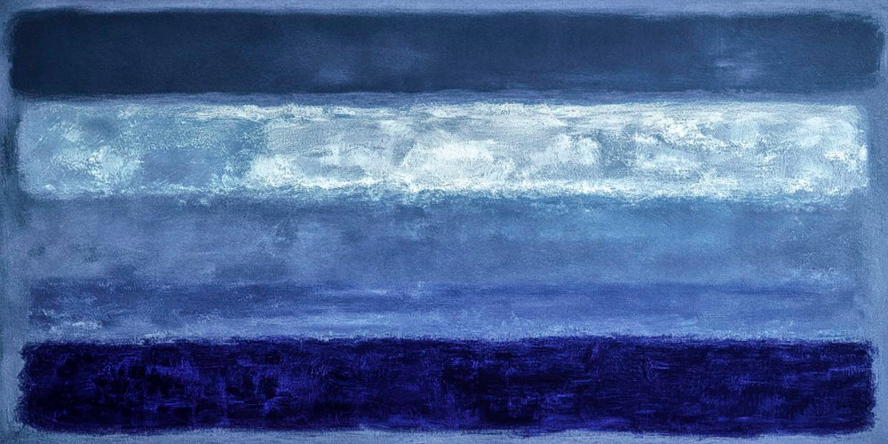 Deep Blue and White Layered Abstract