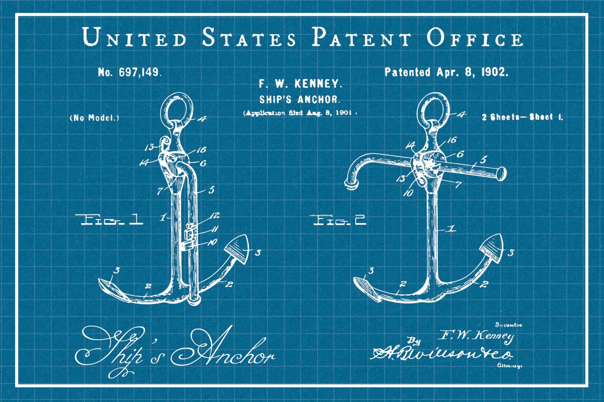 Ship's Anchor Patent Wall Art