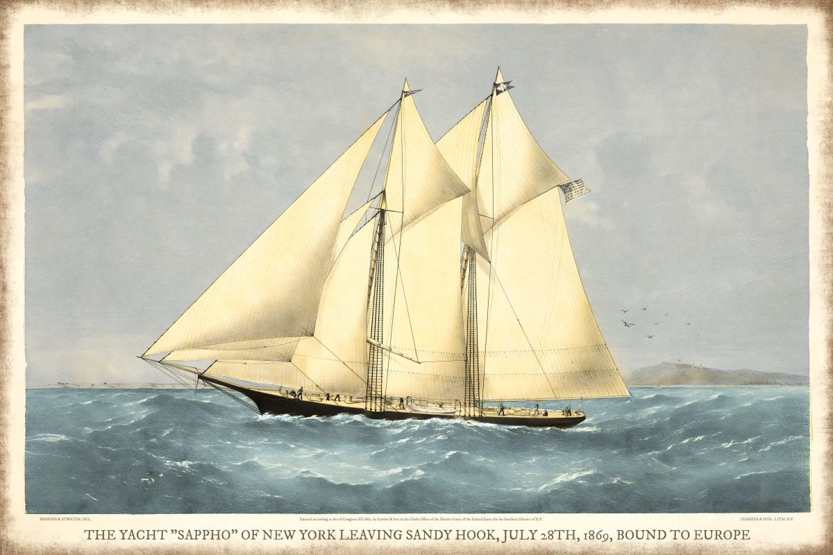 The Yacht Sappho Of New York Enhanced Wall Art