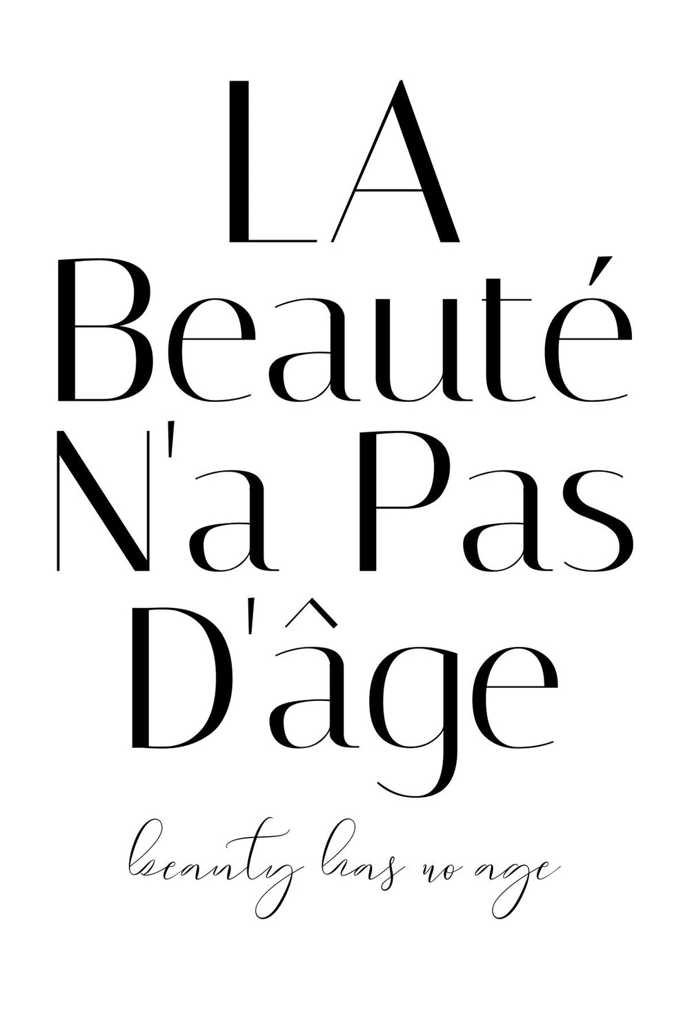 Ageless Beauty Typography