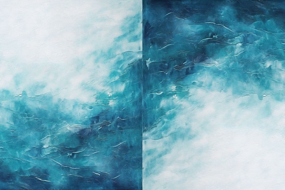 Textures In Blue Diptych