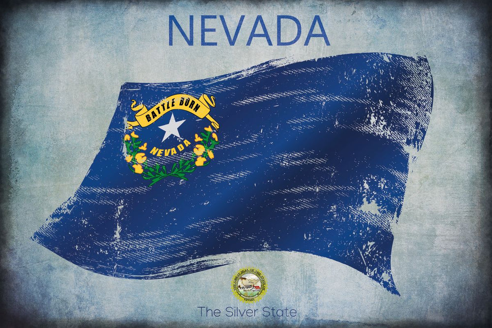 Nevada Flag Grunge