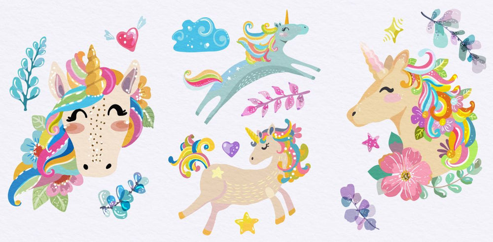 Happy Floral Unicorns