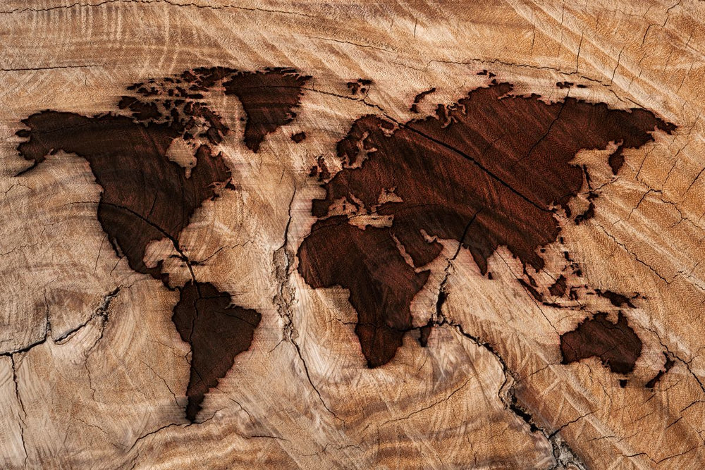 Branded Wood World Map