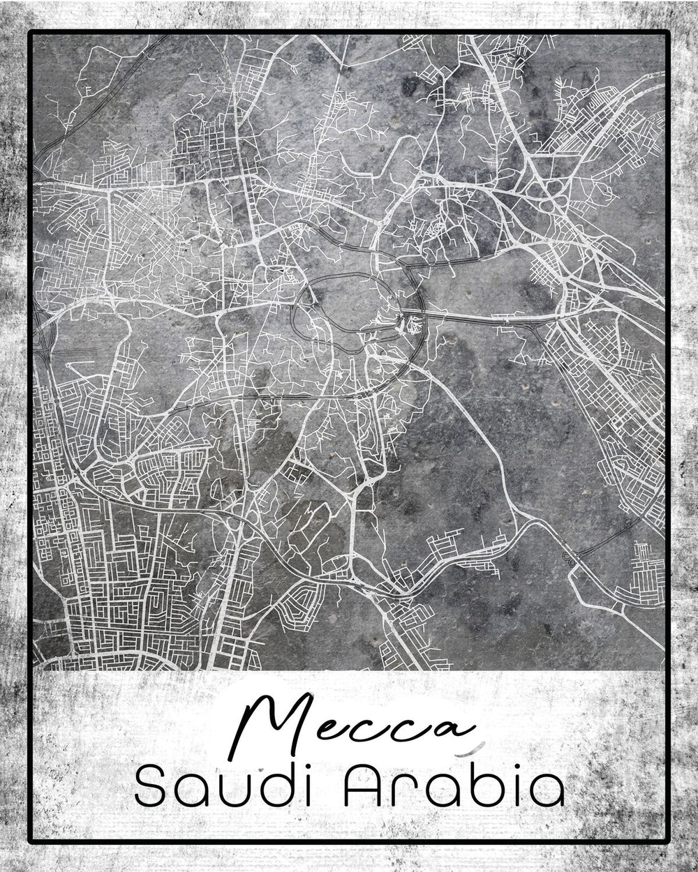 City Map Of Mecca Grunge