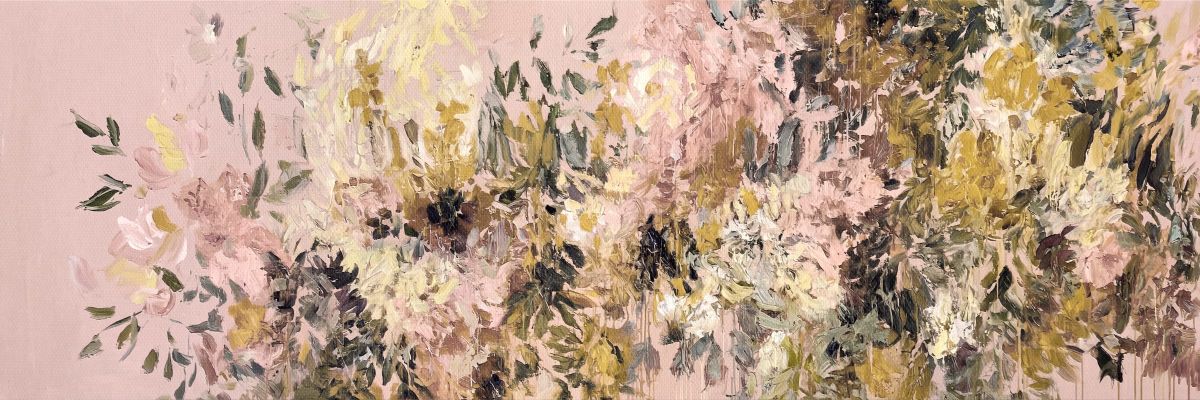 Pink Abstract Garden Panorama