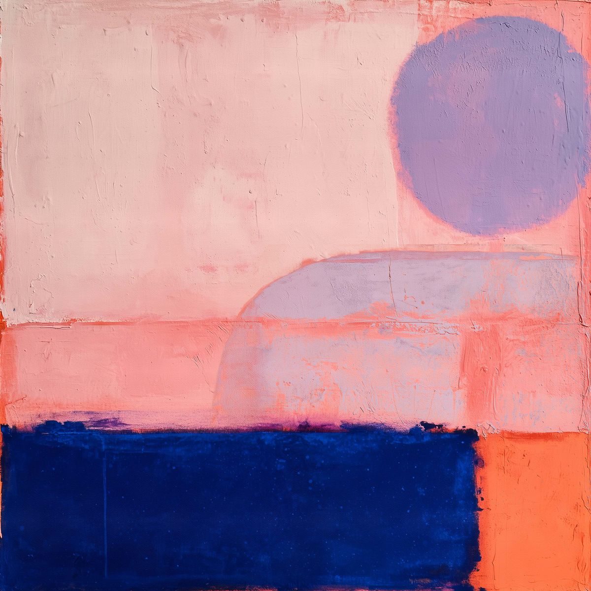 Peach and Indigo Geometric Abstract