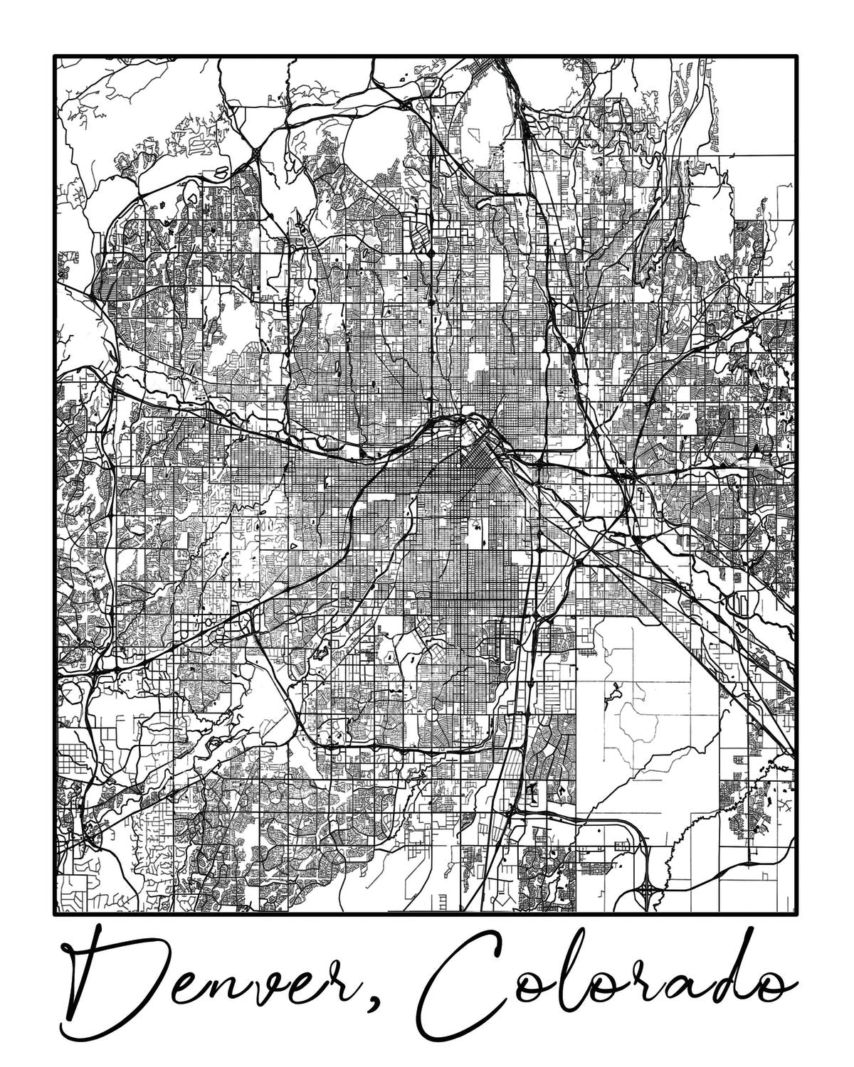 Minimalist Denver City Map