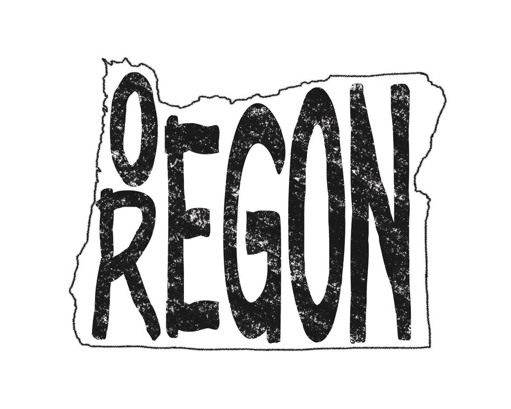 Oregon Minimalist State Map