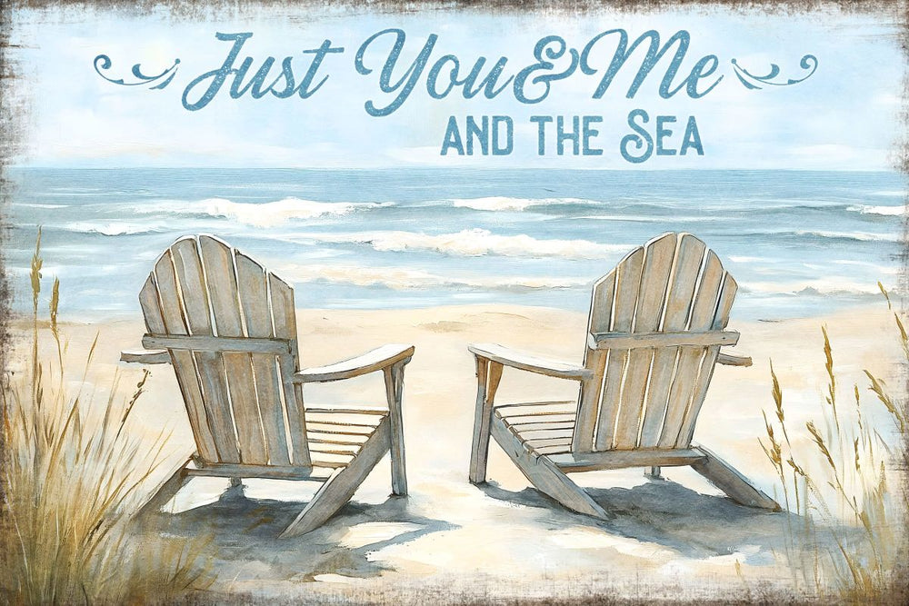 Just You And Me And The Sea Typography Sign