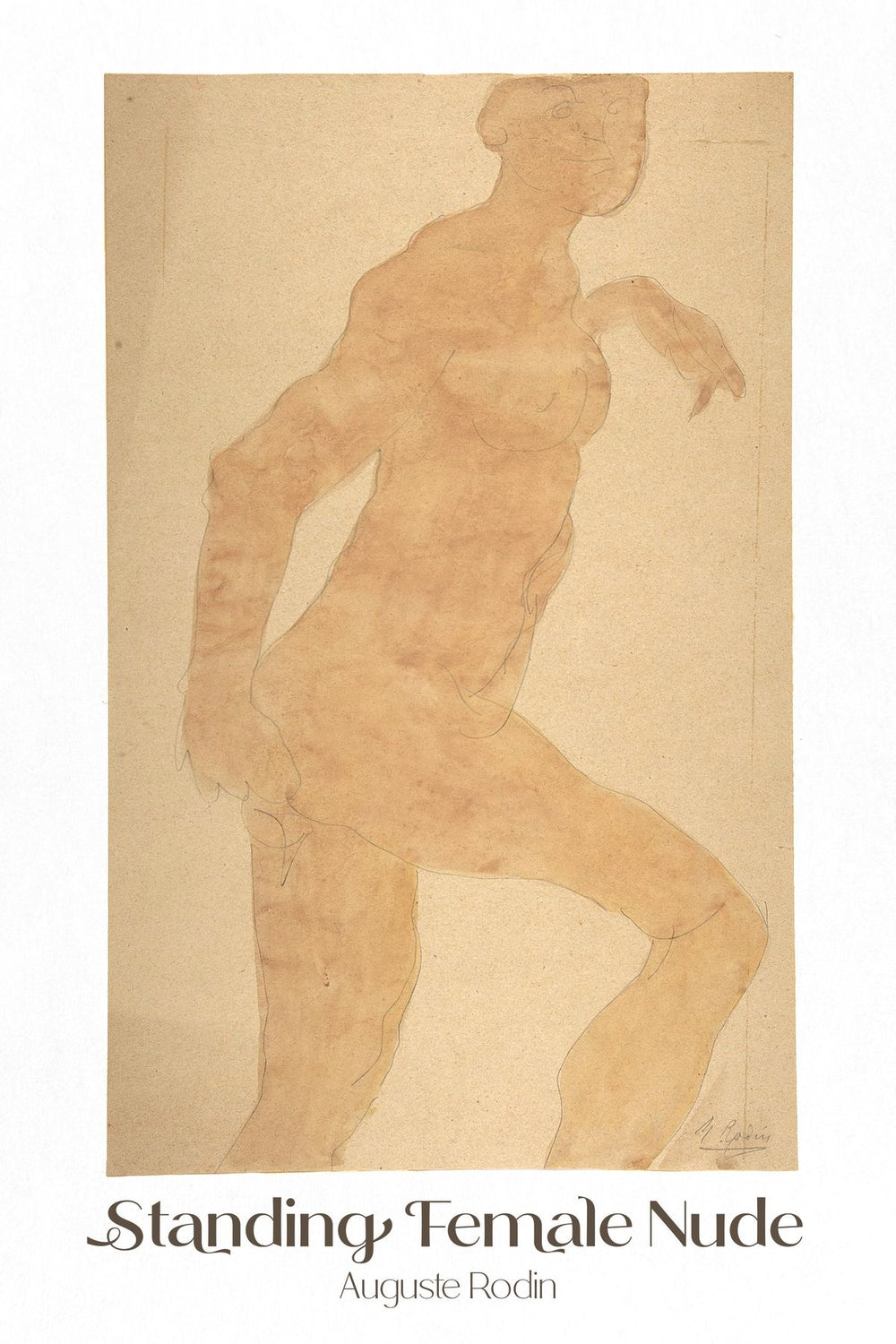 Standing Female Nude Rodin Exhibition Poster