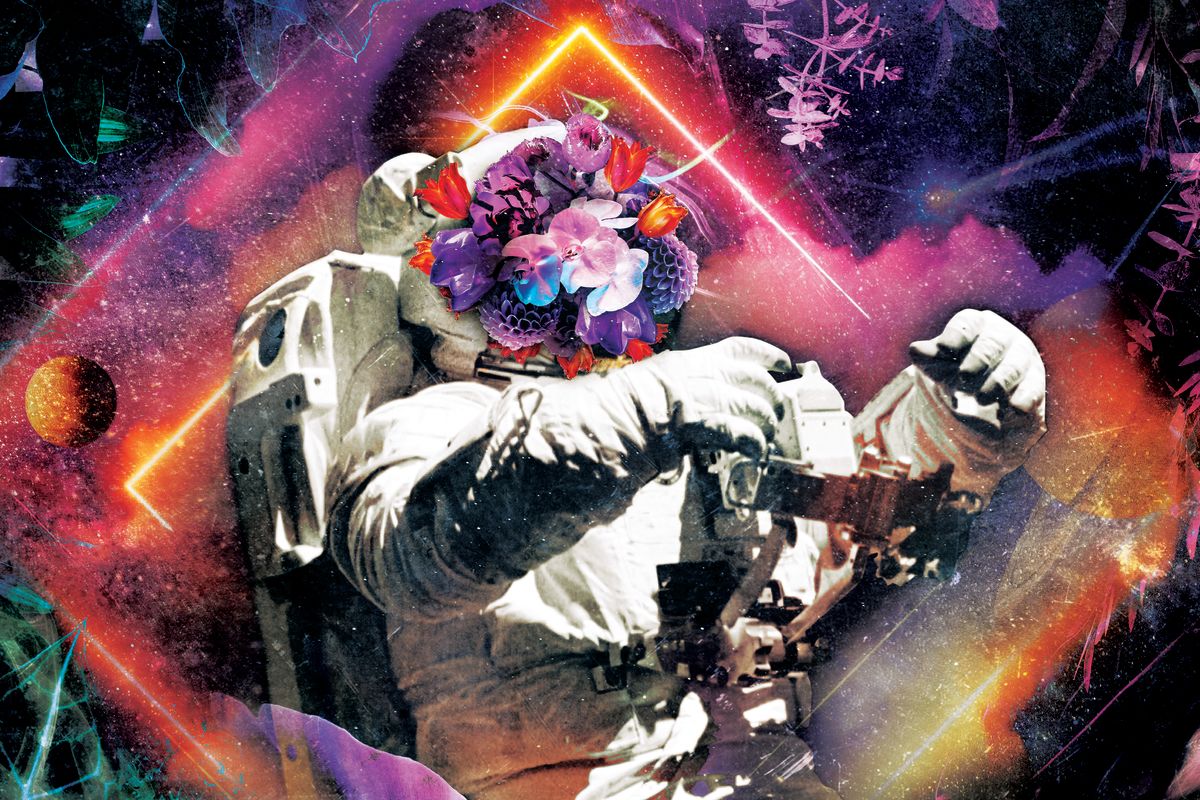 Neon Bouquet Astronaut