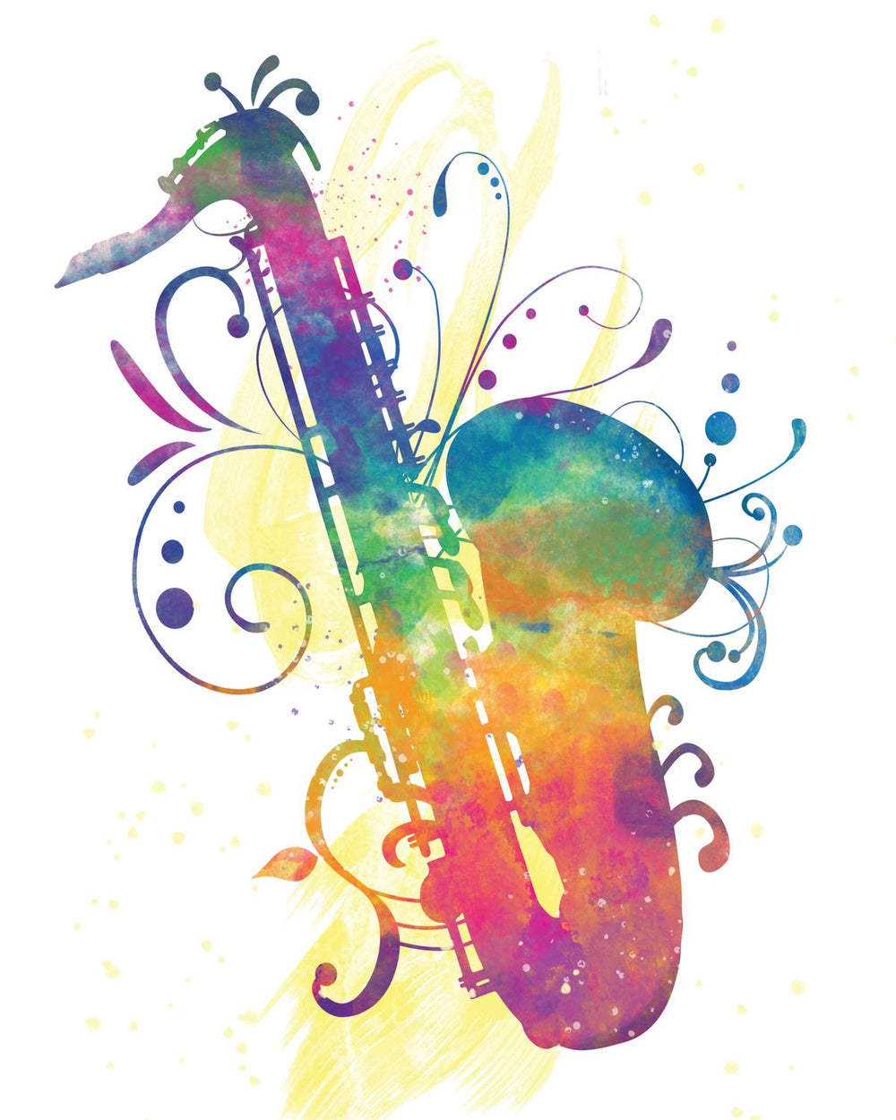 Saxophone Color Silhouette