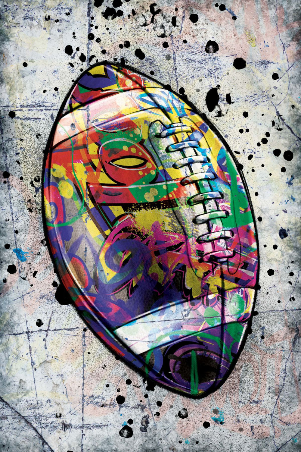 American Football Ball Graffiti