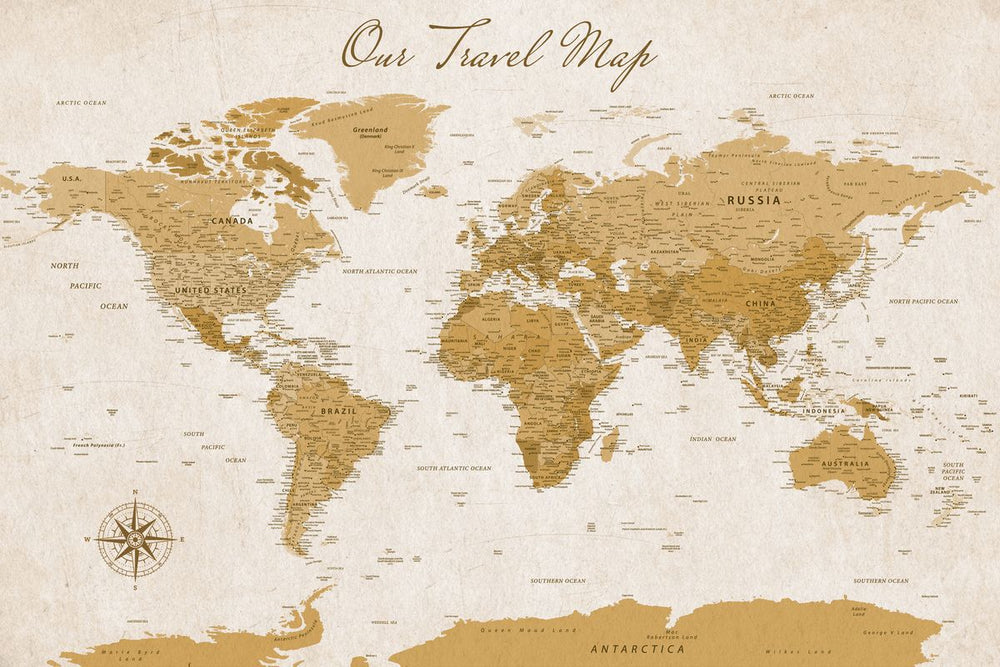 Our Travel II Push Pin World Map
