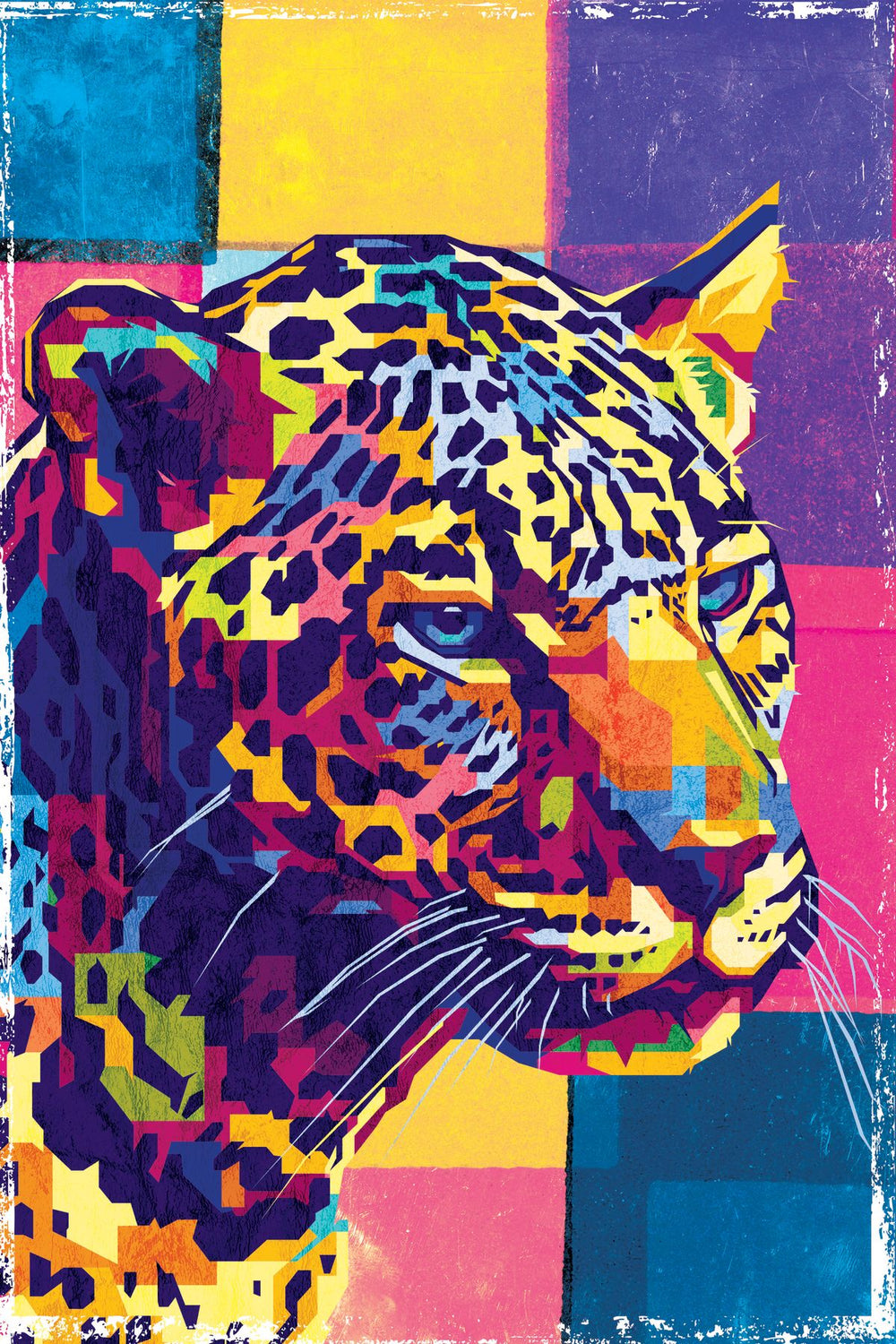 Leopard On Color Squares