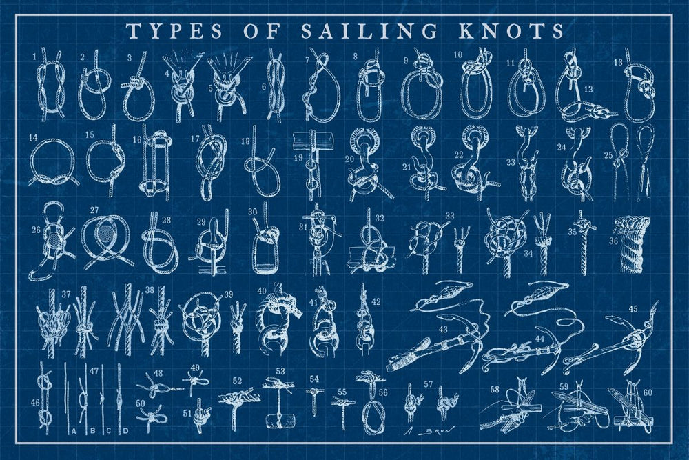 Types Of Sailing Knots On Blue