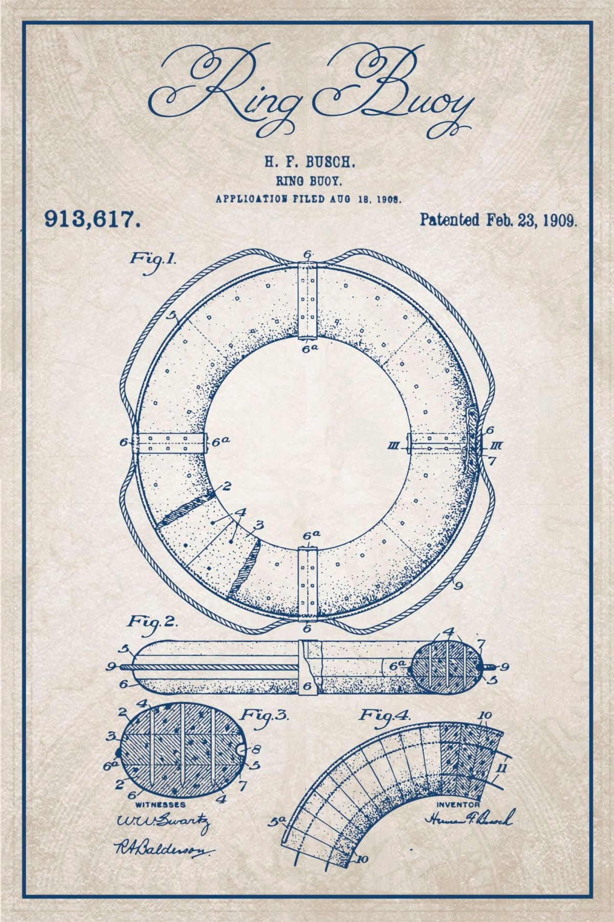 Ring Buoy Patent Wall Art