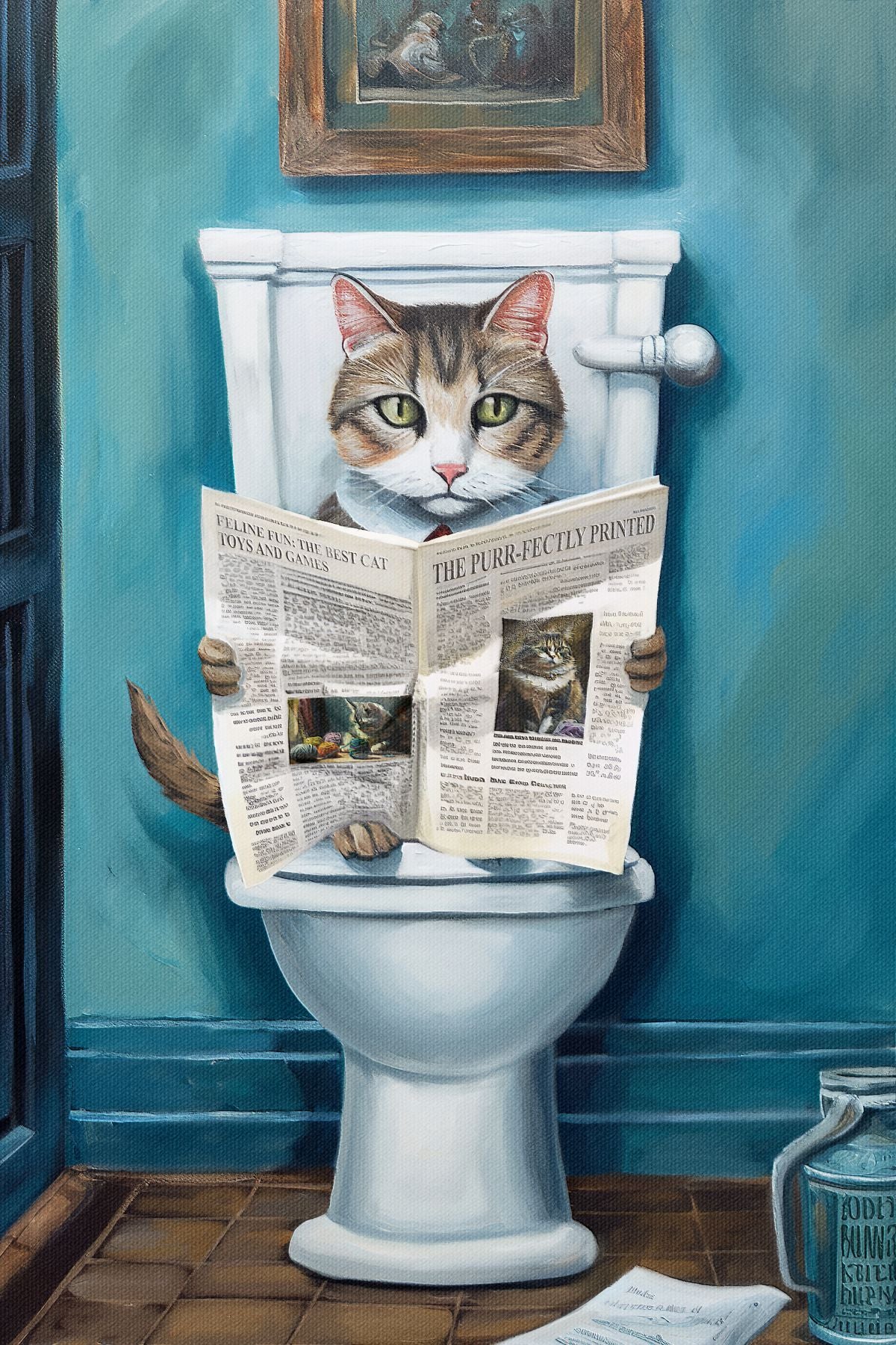 Cat On A Toilet